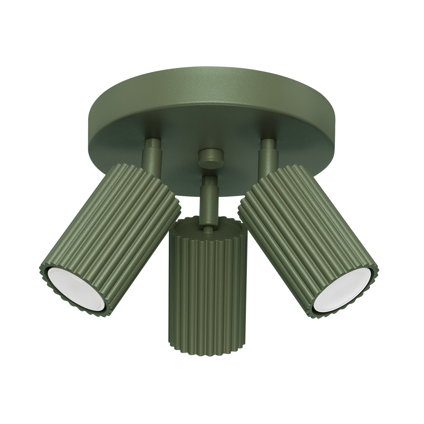 Plafonnier Aluminium Vert Olive GU10 3 Karbon, EDEN