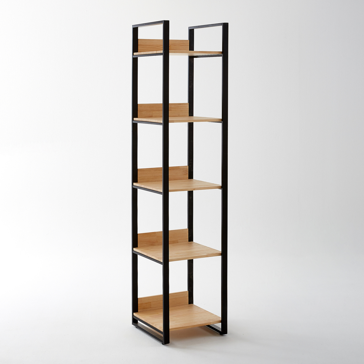 Product photograph of Hiba Pine And Metal Column Bookcase from La Redoute UK