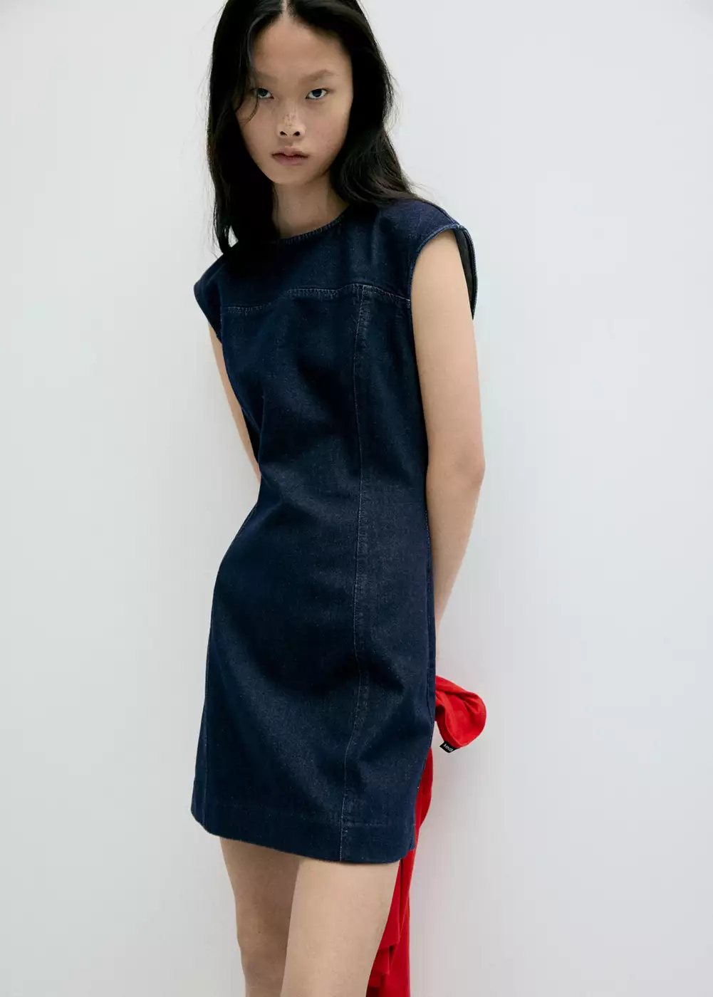 Robe jean détail coutures, MANGO
