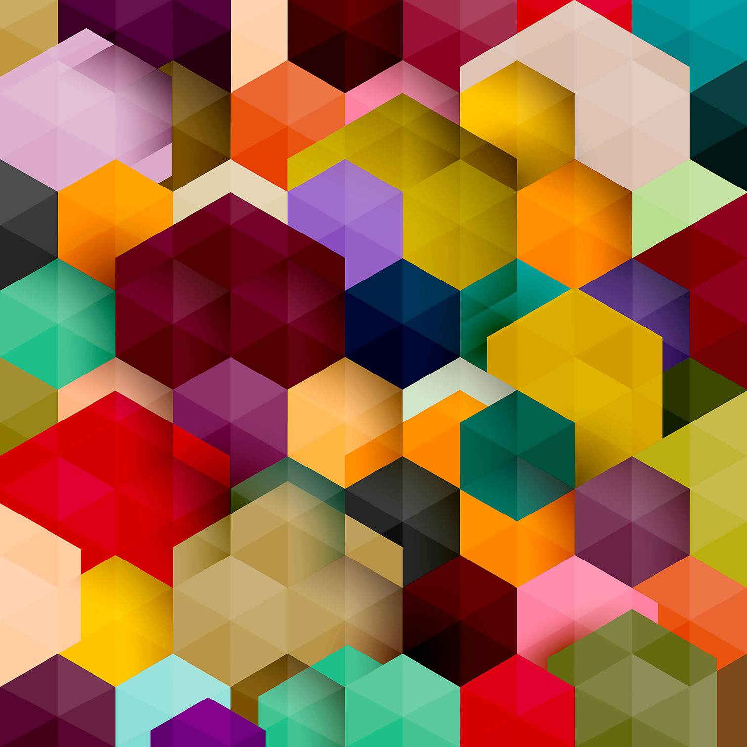 Tableau abstrait cubes, HEXOA