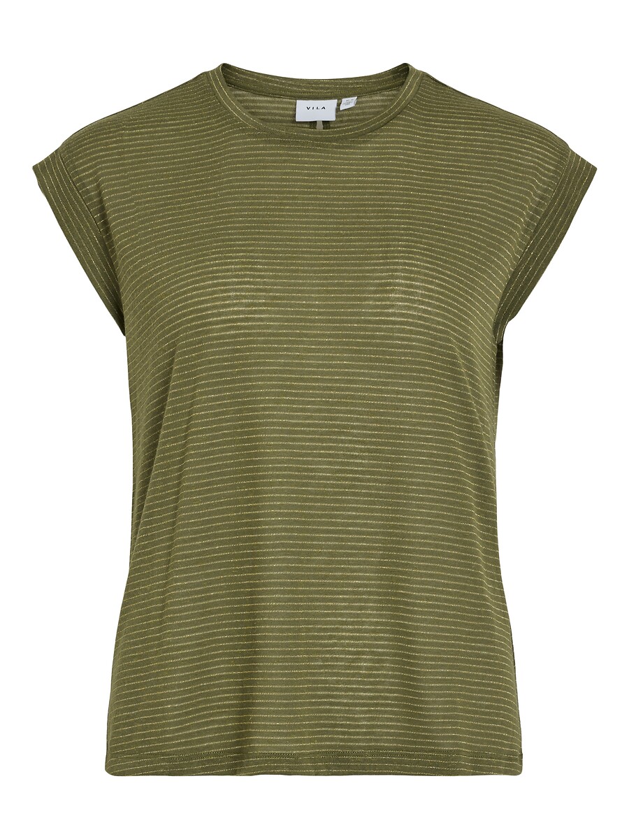 T-shirt met glanzende fijne strepen