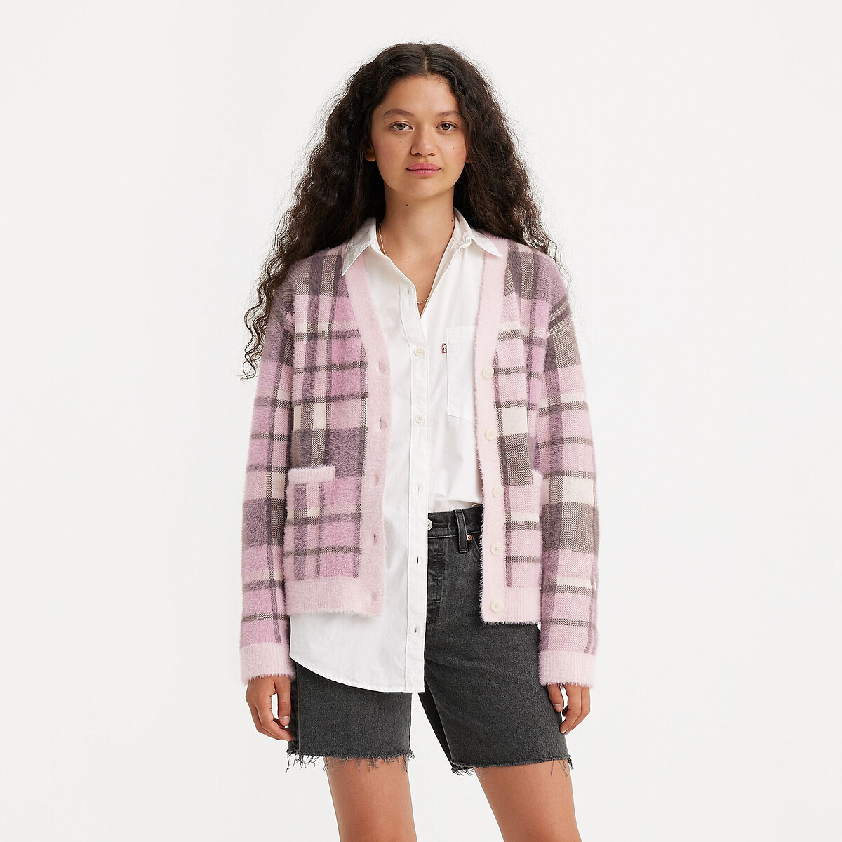 Image of Checked Short Cardigan