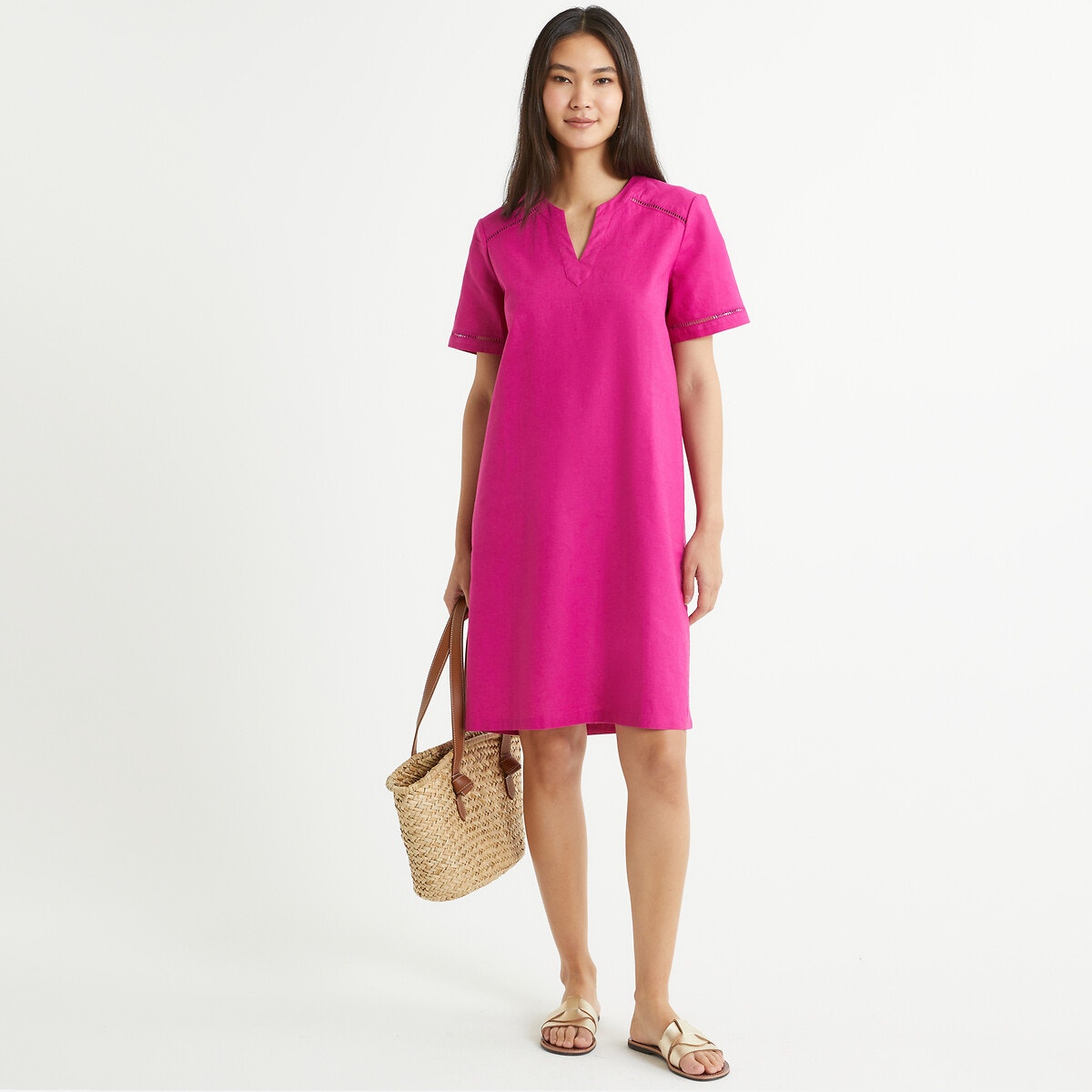 Robe longue rose sales poudré grande taille