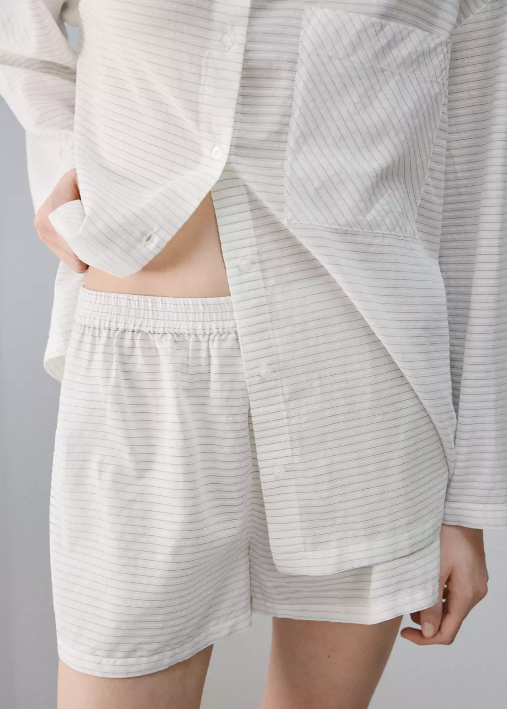 Short de pyjama à rayures, MANGO