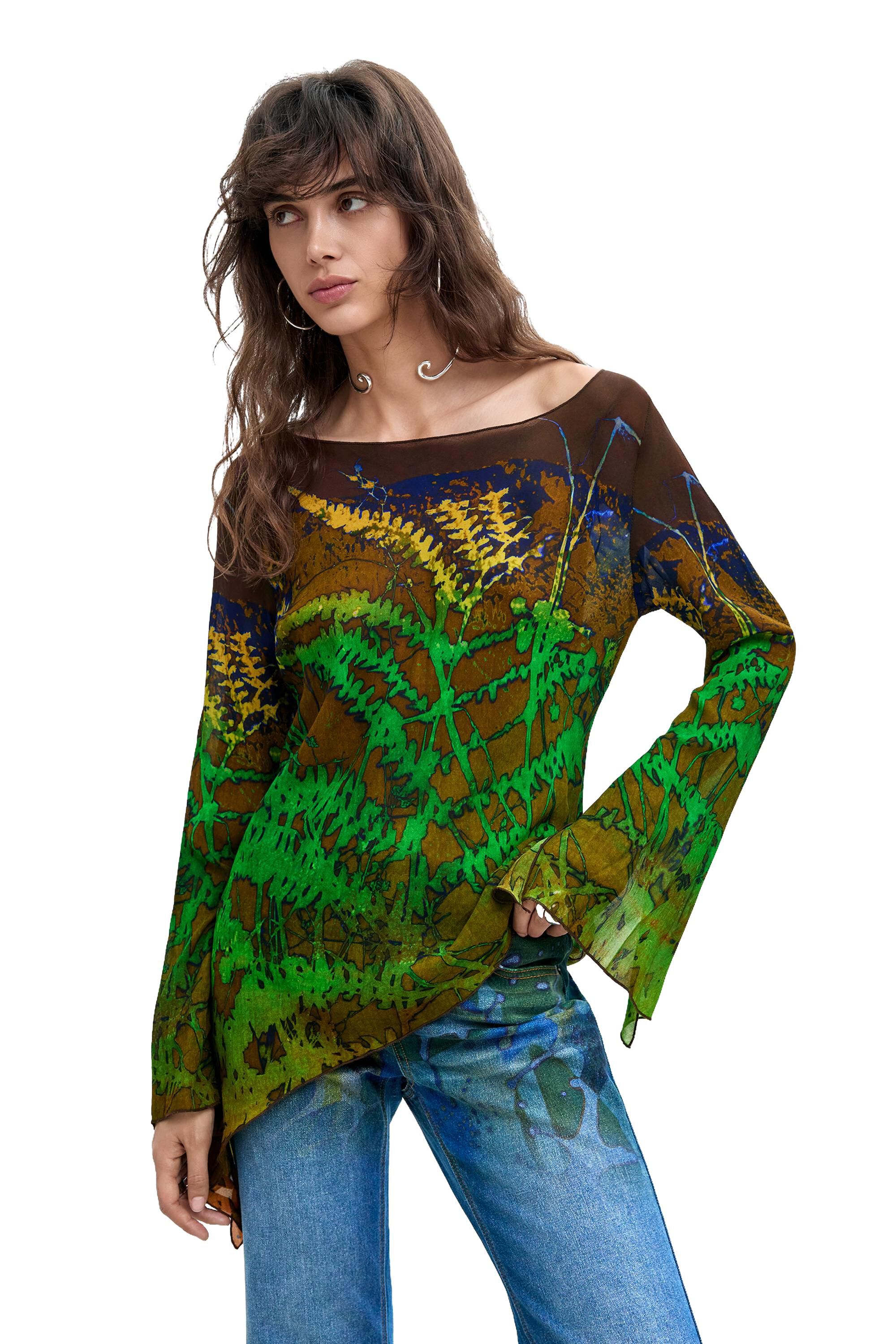 Blouse asymétrique imprimée M. C. Lacroix, DESIGUAL