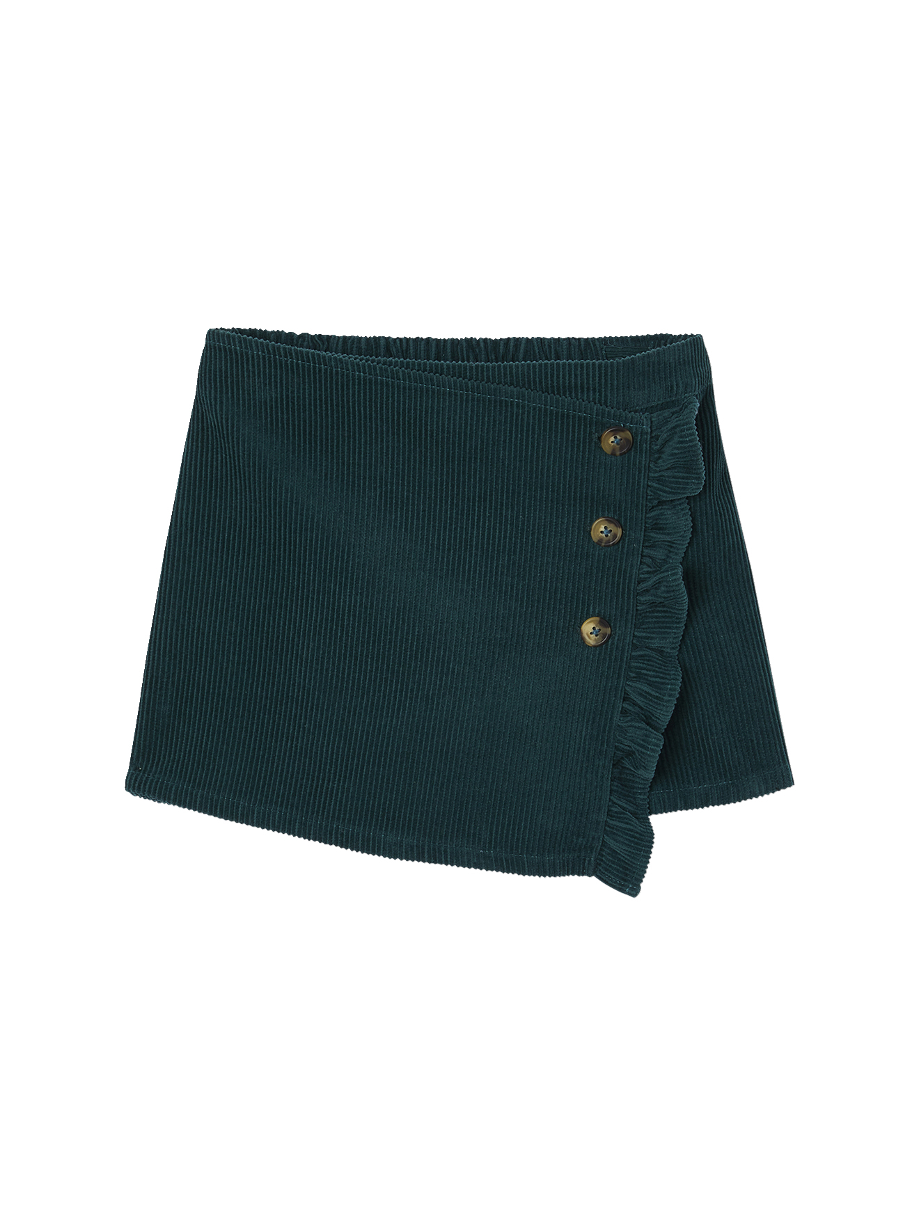 Jupe-short en velours côtelé effet portefeuille, VERTBAUDET