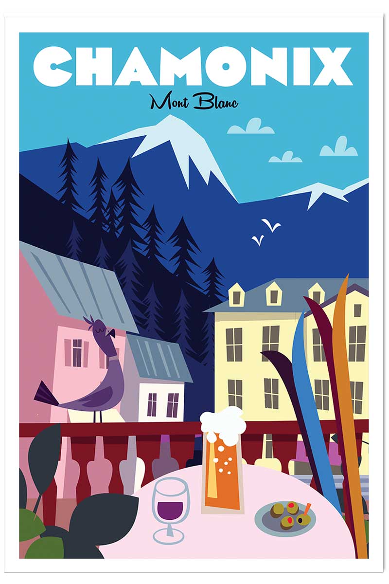 Affiche Chamonix Mont Blanc, HEXOA