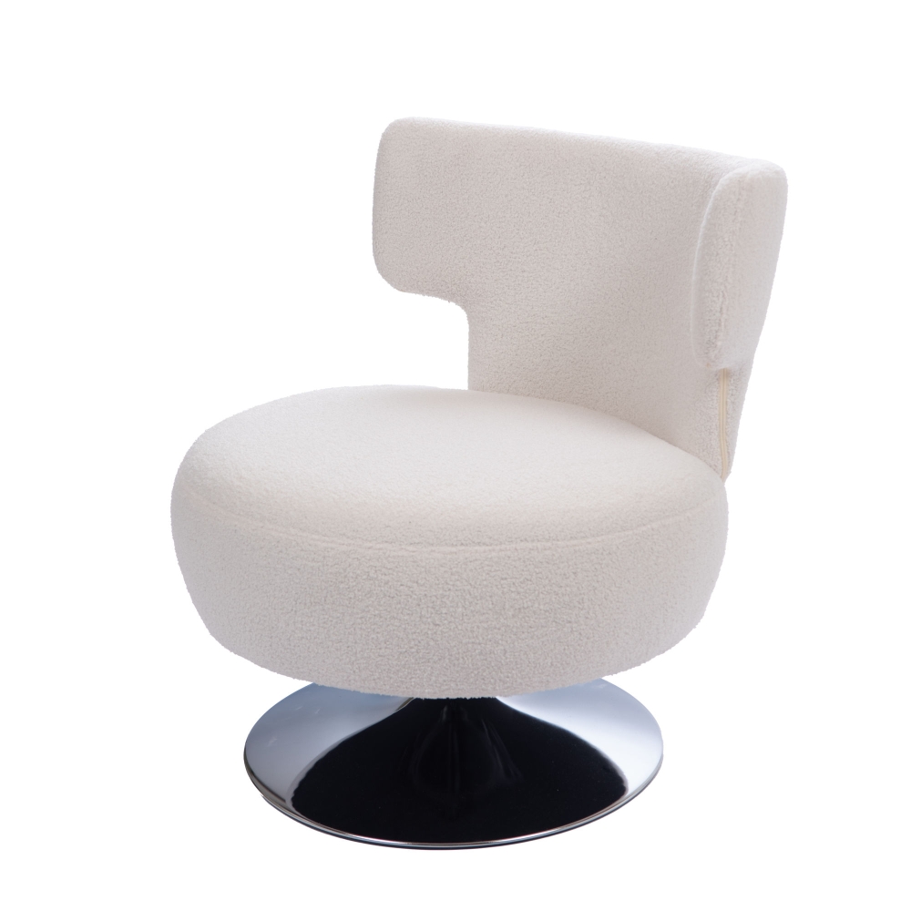 Fauteuil en bouclette et métal Valeria, AMADEUS