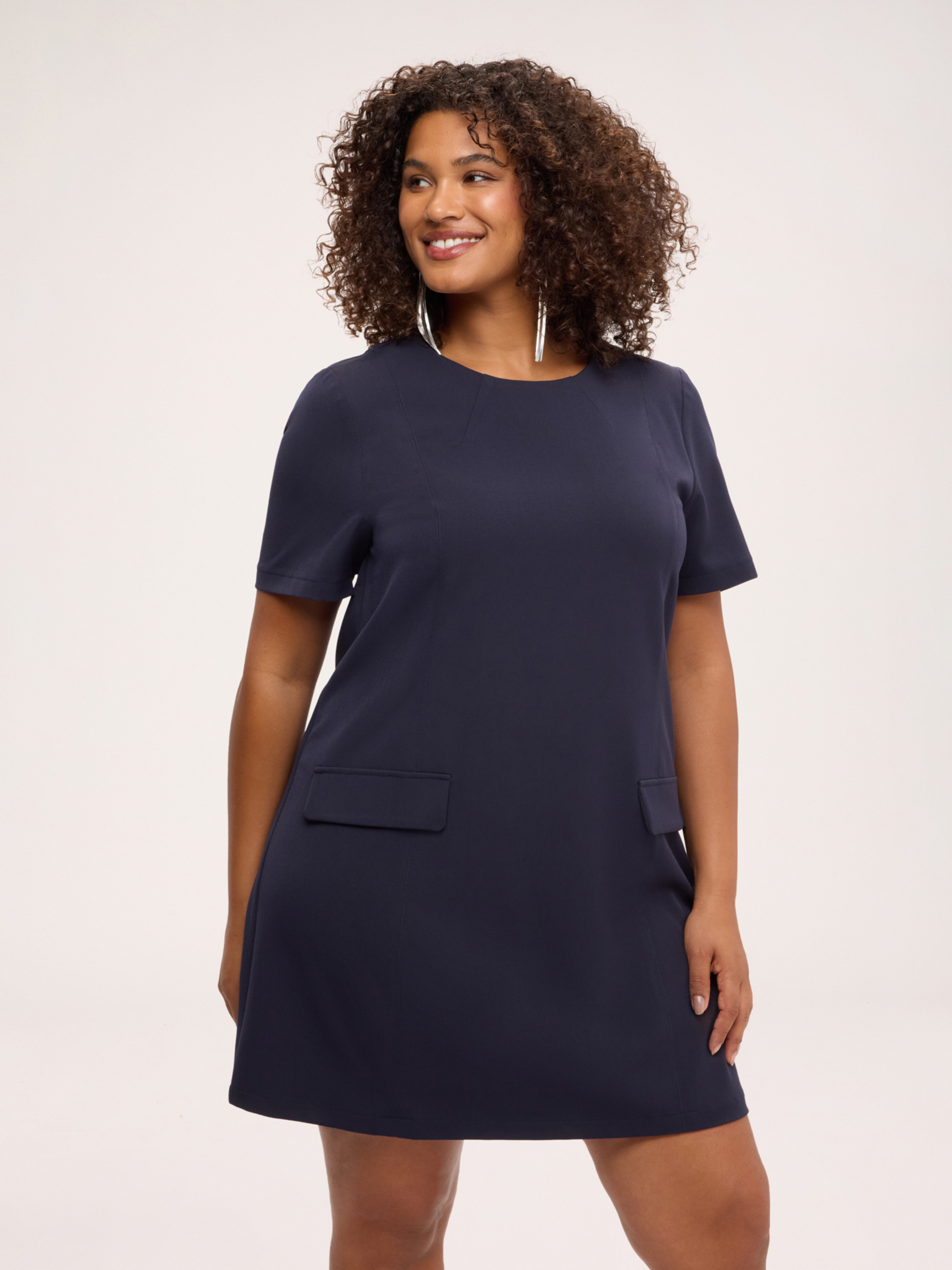 Robe courte évasée avec poches, FIORELLA RUBINO