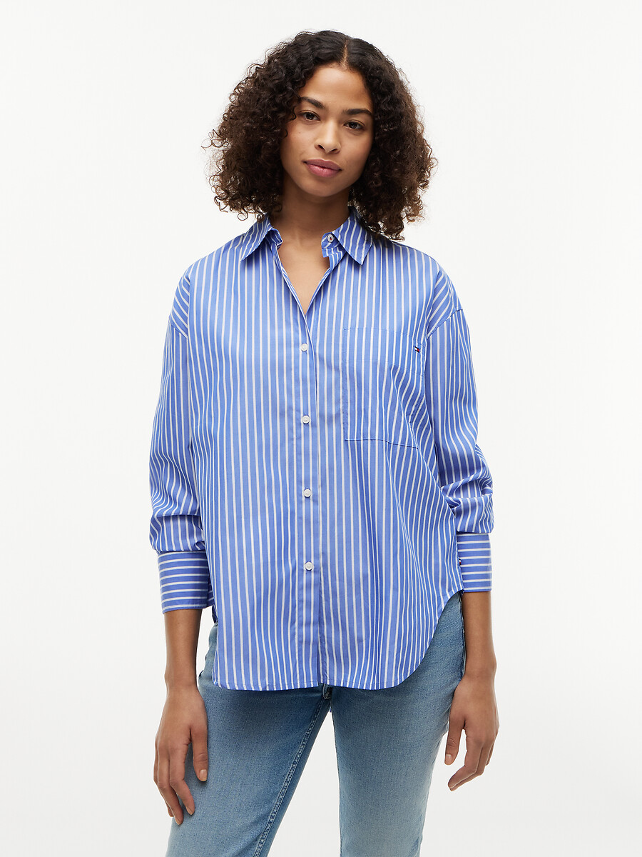 Chemise en popeline à rayures, TOMMY HILFIGER