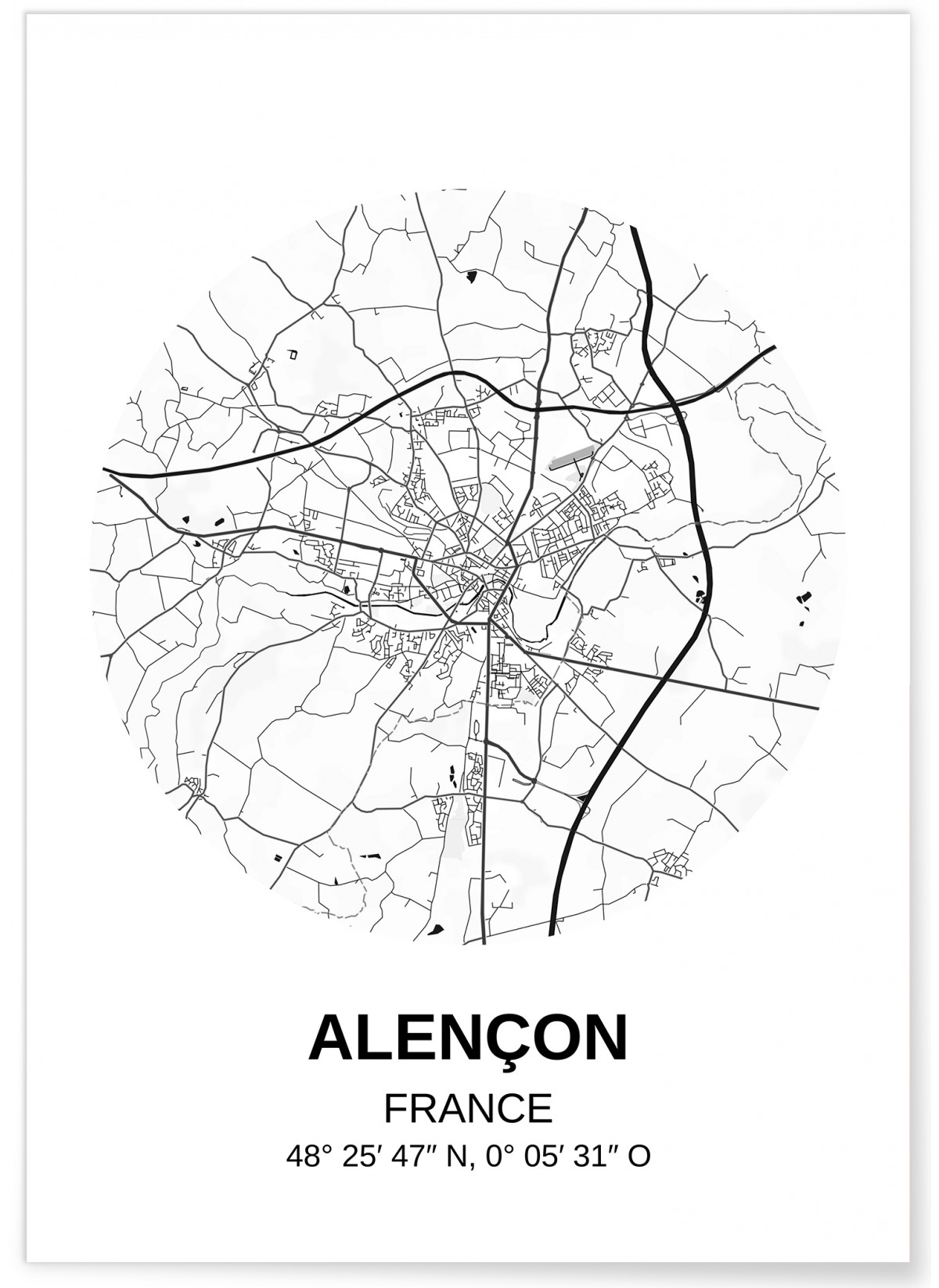Affiche Carte Alençon, L'AFFICHERIE