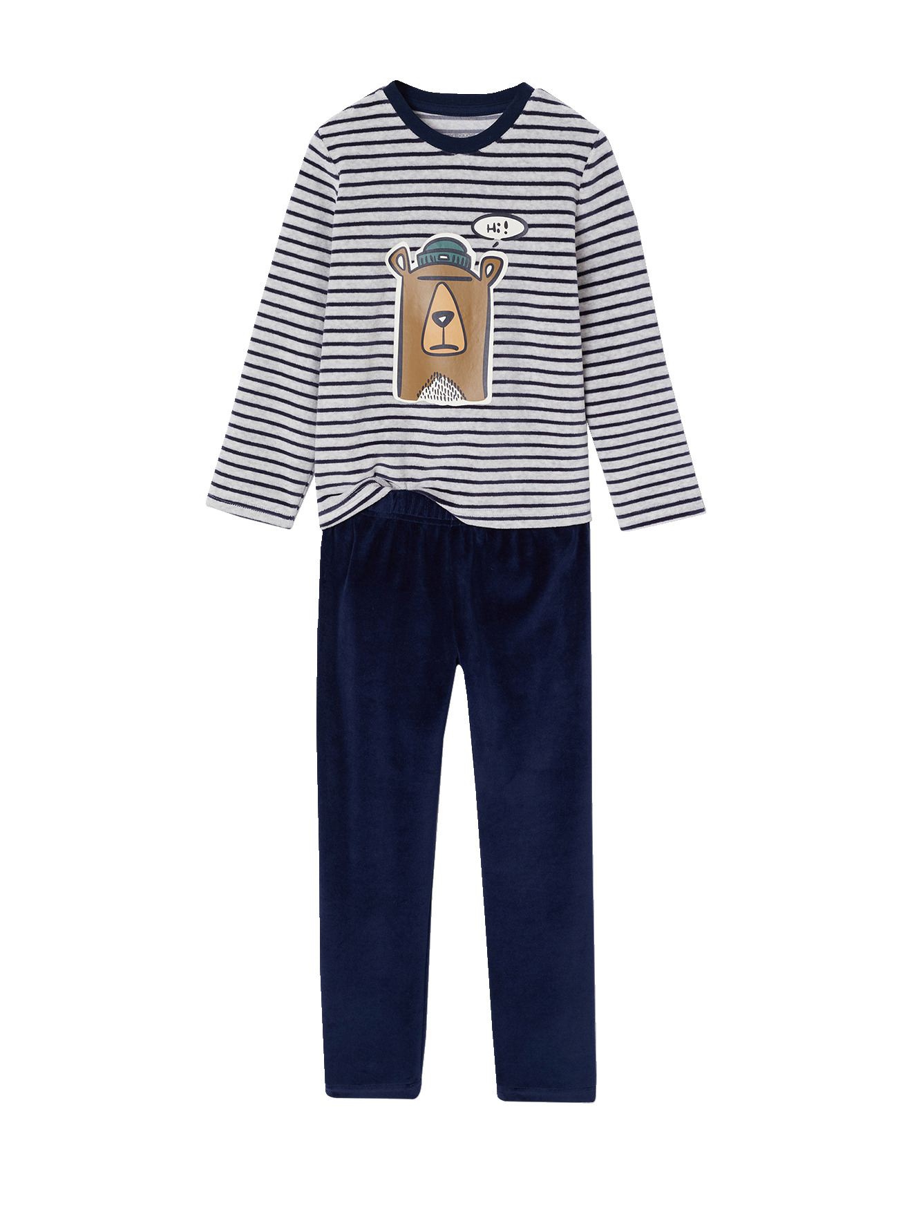 Lot de 2 pyjamas velours, VERTBAUDET