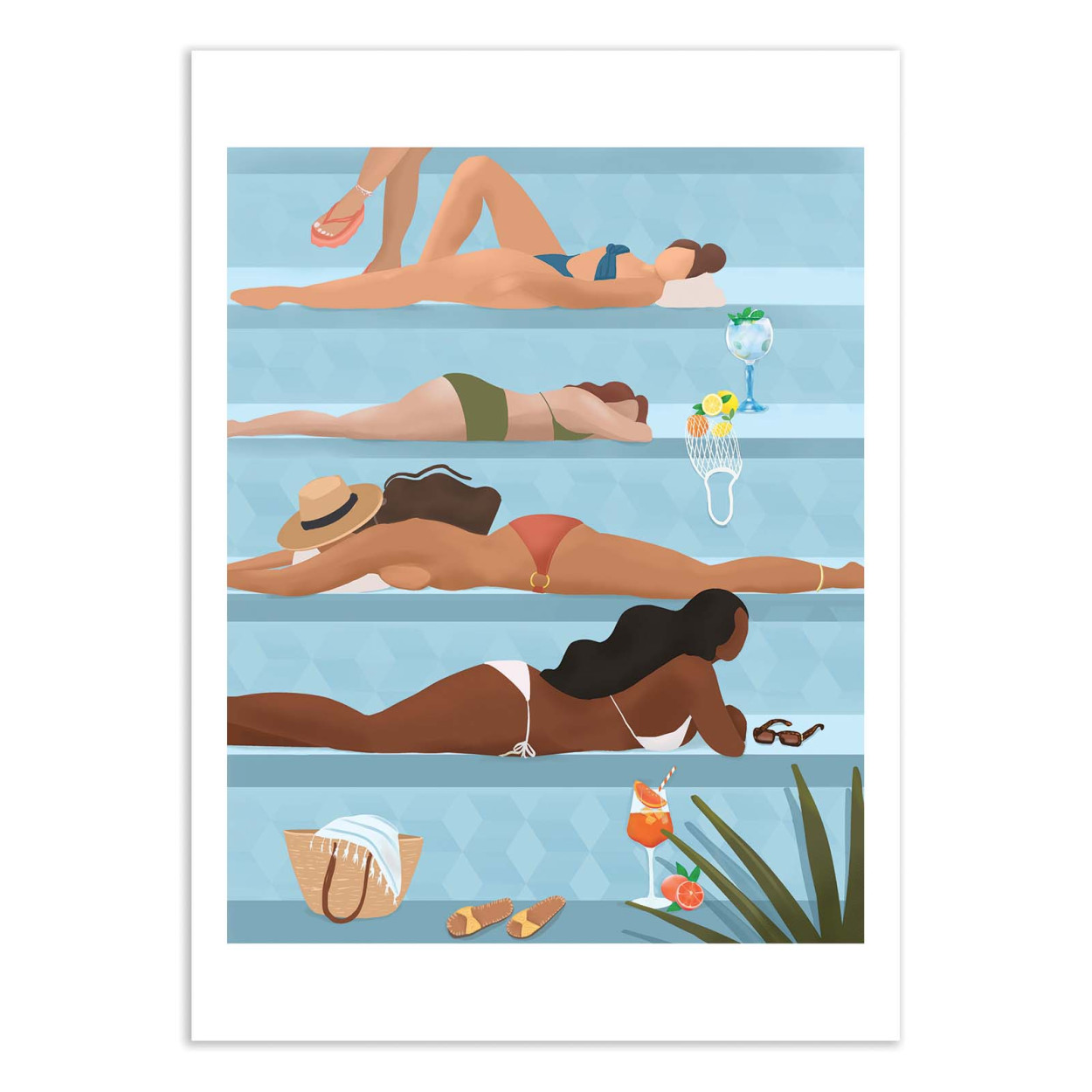 Affiche d'art - Ladies by the pool - Petra Lizde, WALL EDITIONS