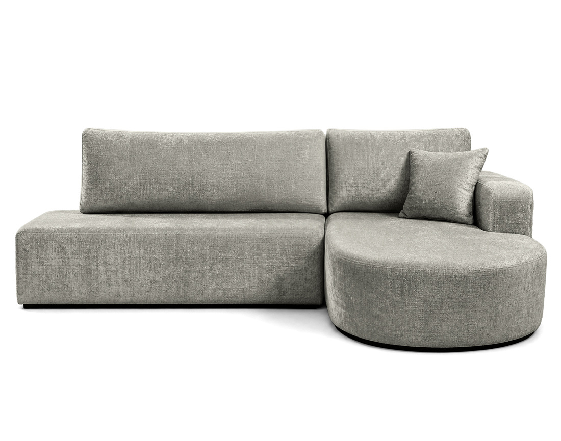 Canapé angle droit convertible velours texturé, MIRO, BEST MOBILIER