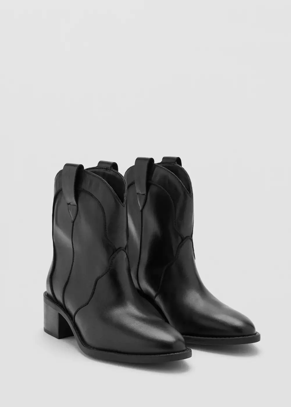 Bottines cuir cowboy, MANGO TEEN