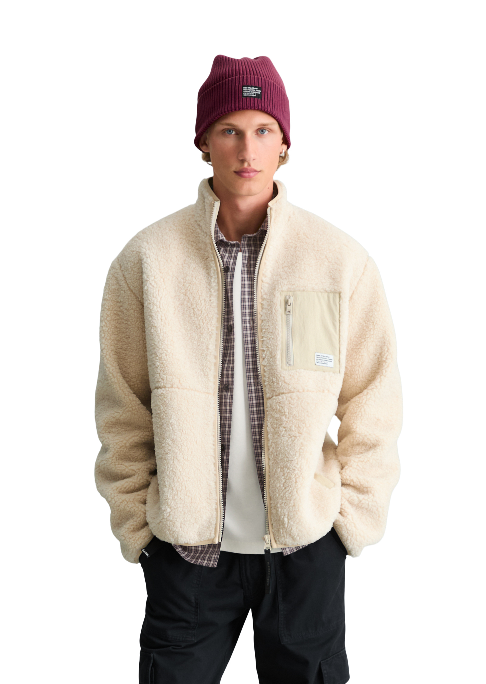 Veste en peluche coupe classique avec poche poitrine en nylon, MARC O’POLO DENIM