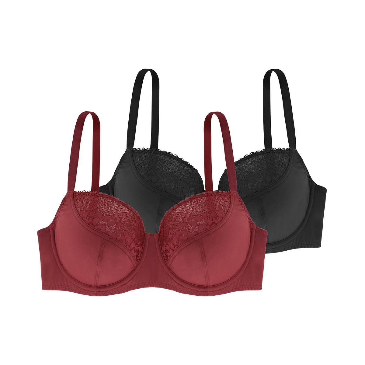 Pack of 2 kelsea recycled push-up bras red/black Dorina