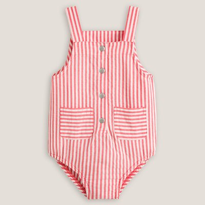 Striped Cotton Romper in Waffle Knit LA REDOUTE COLLECTIONS