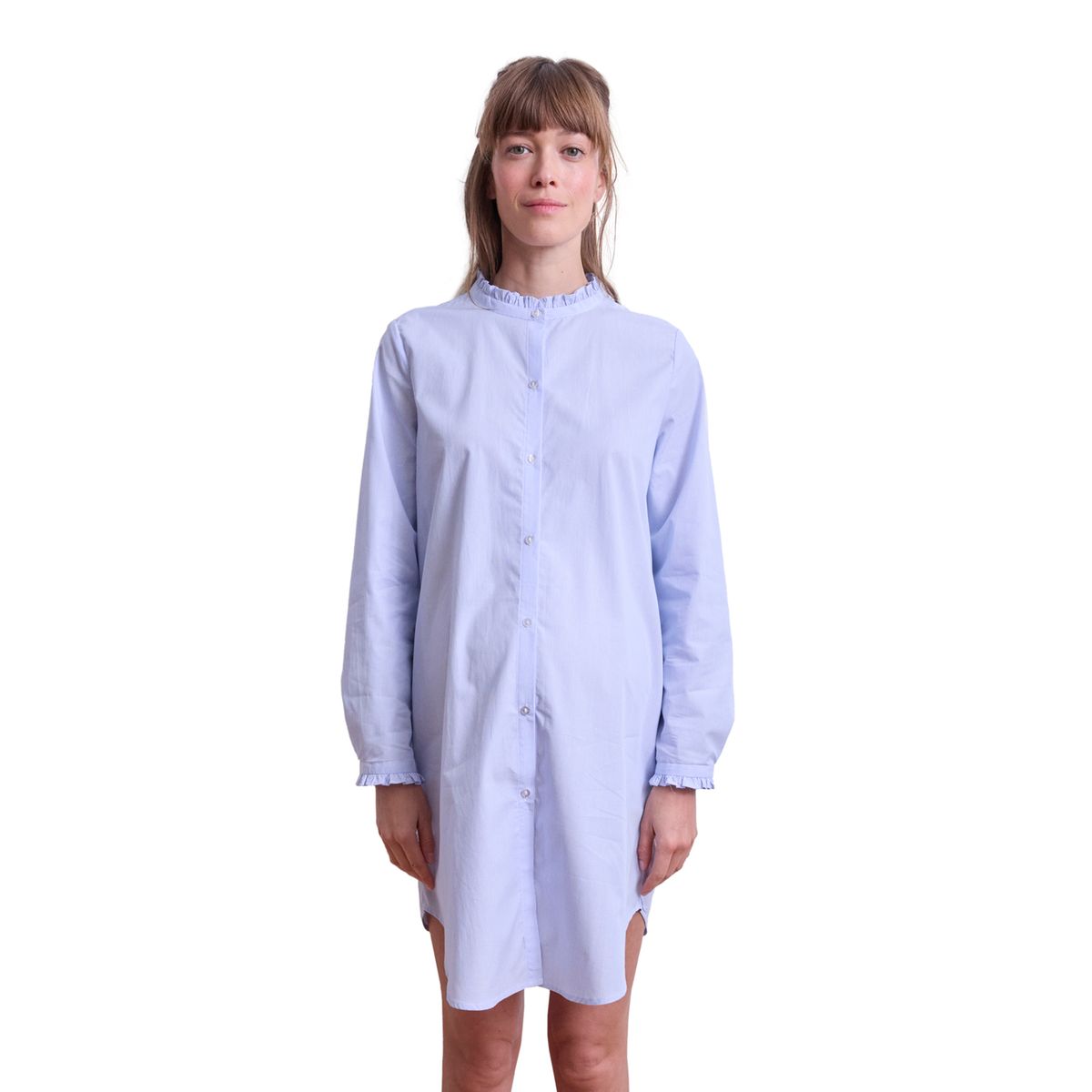 Chemise de nuit liquette grossesse et allaitement bleu ciel