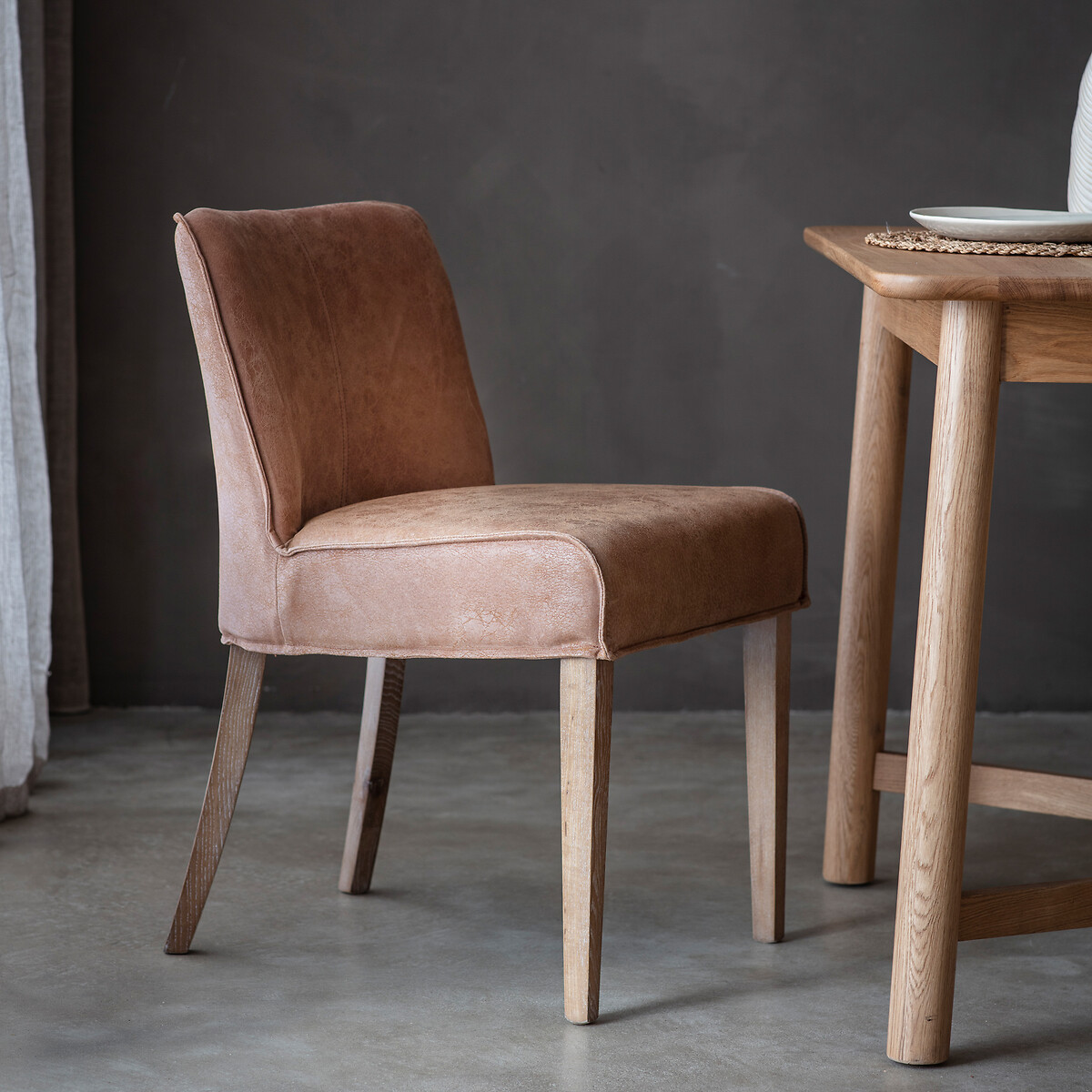 Terrance Vintage Leather Dining Chairs (Set of 2), ÉDITÉ