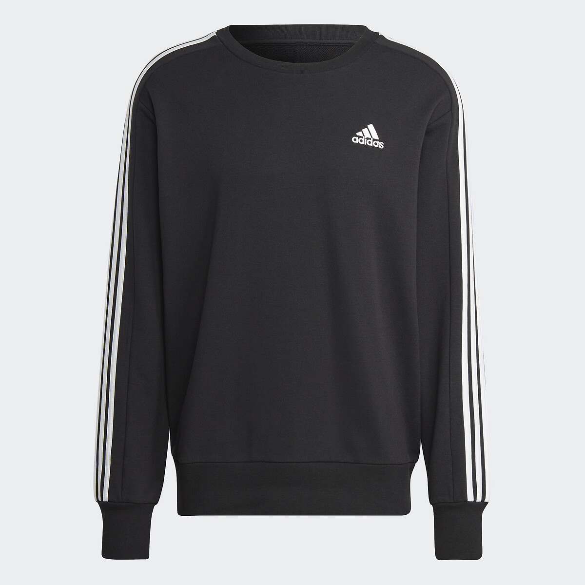 3 stripes cotton sweatshirt black Adidas Sportswear La Redoute