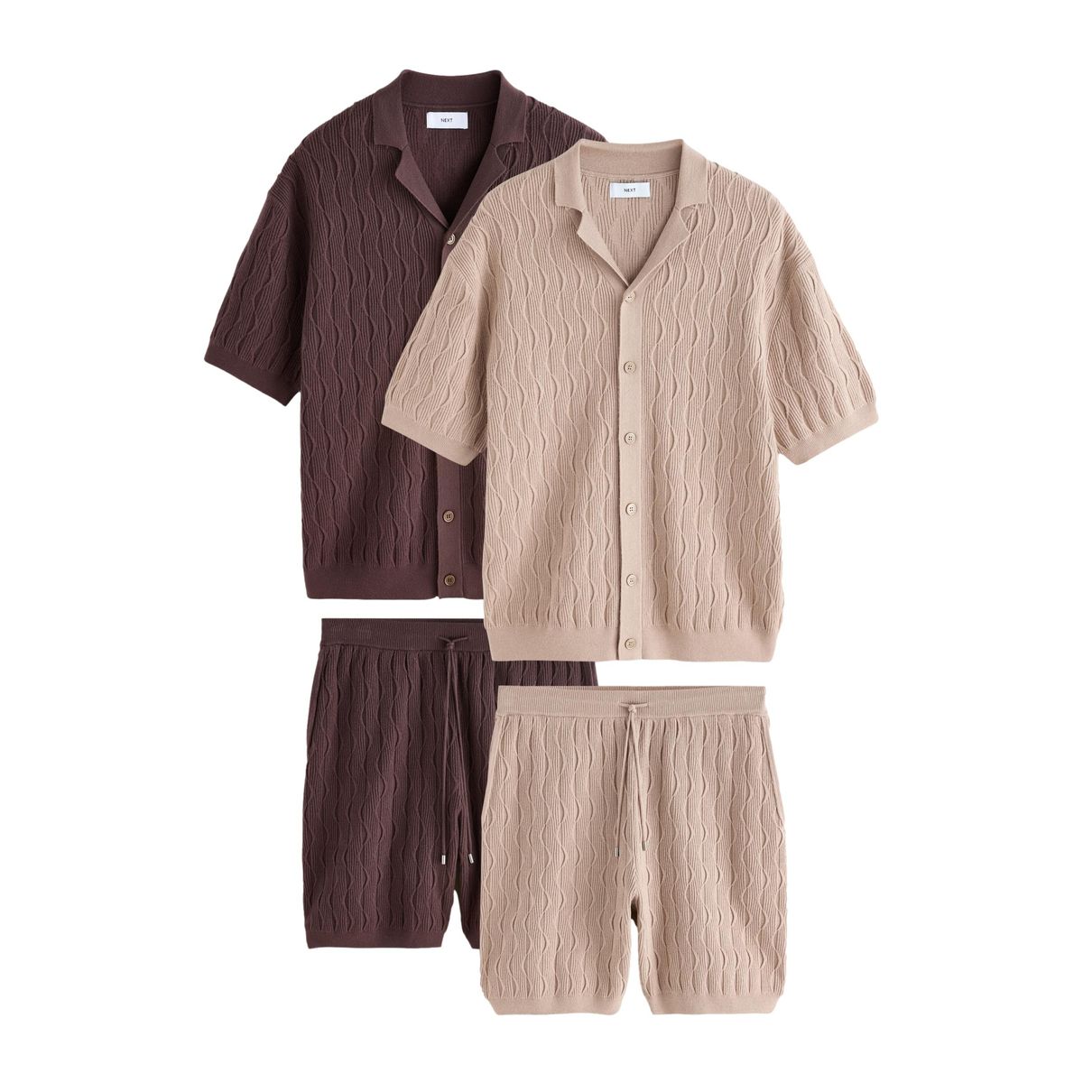 Chemise en maille texturée et short, lot de 2, NEXT