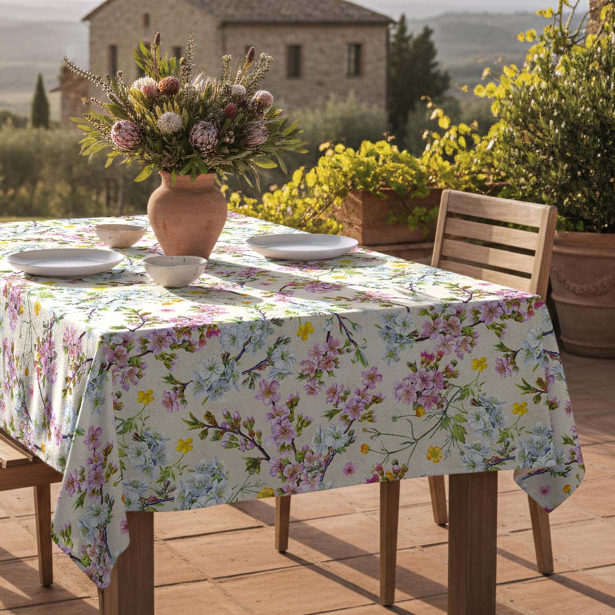 Nappe anti-taches Flowerpeacock - 100% coton -, NAF NAF HOME
