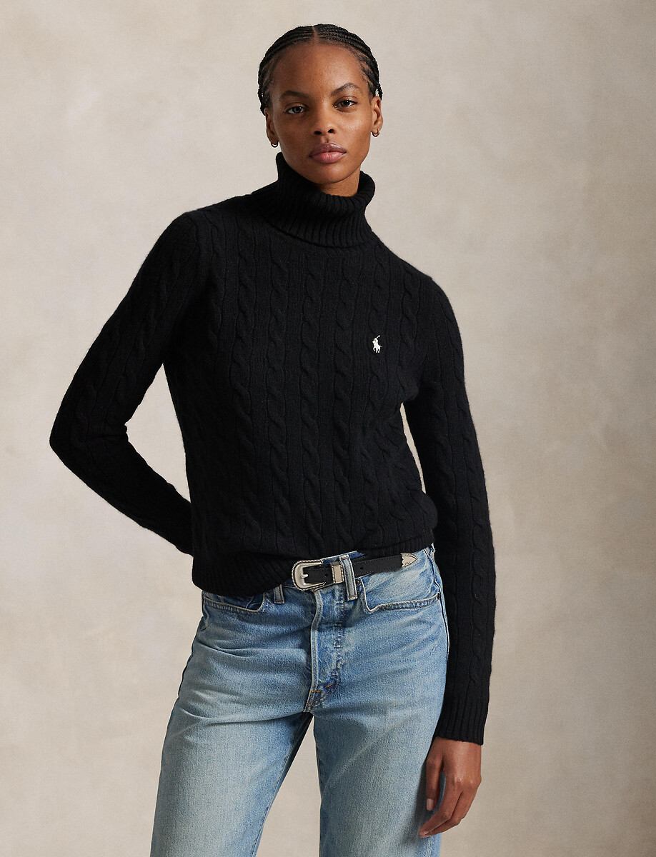 Pull col roulé torsadé, 90% laine 10% cachemire, POLO RALPH LAUREN