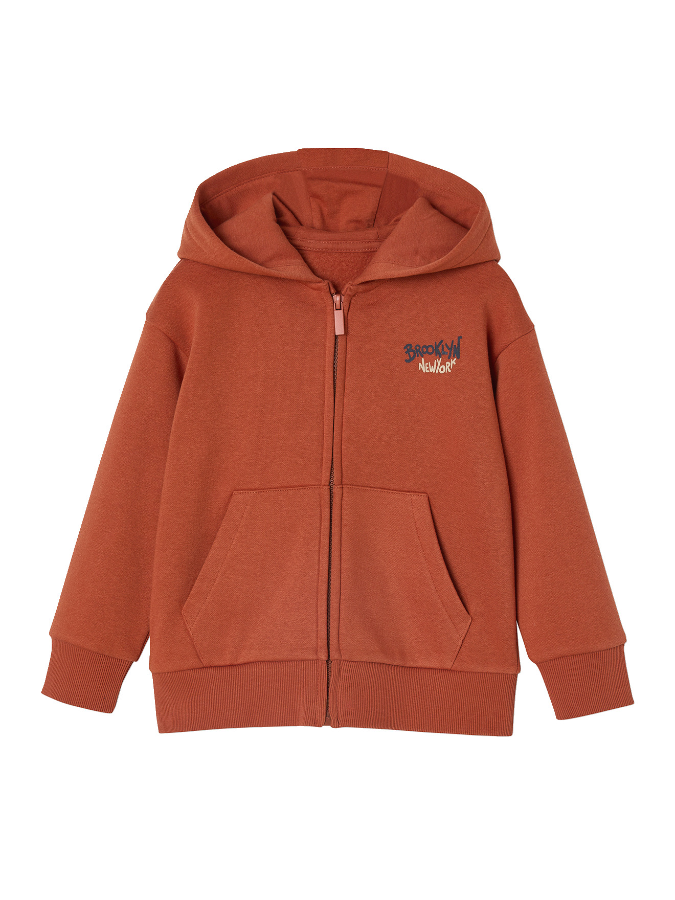 Sweat zippé à capuche imprimé, VERTBAUDET