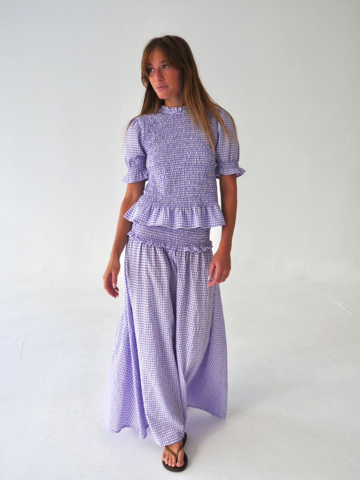 Jupe longue vichy taille smockée LEA, MINDTRAVELER