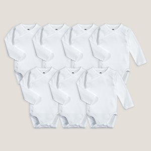 Pack of 7 Newborn Bodysuits in Cotton with Long Sleeves LA REDOUTE COLLECTIONS image