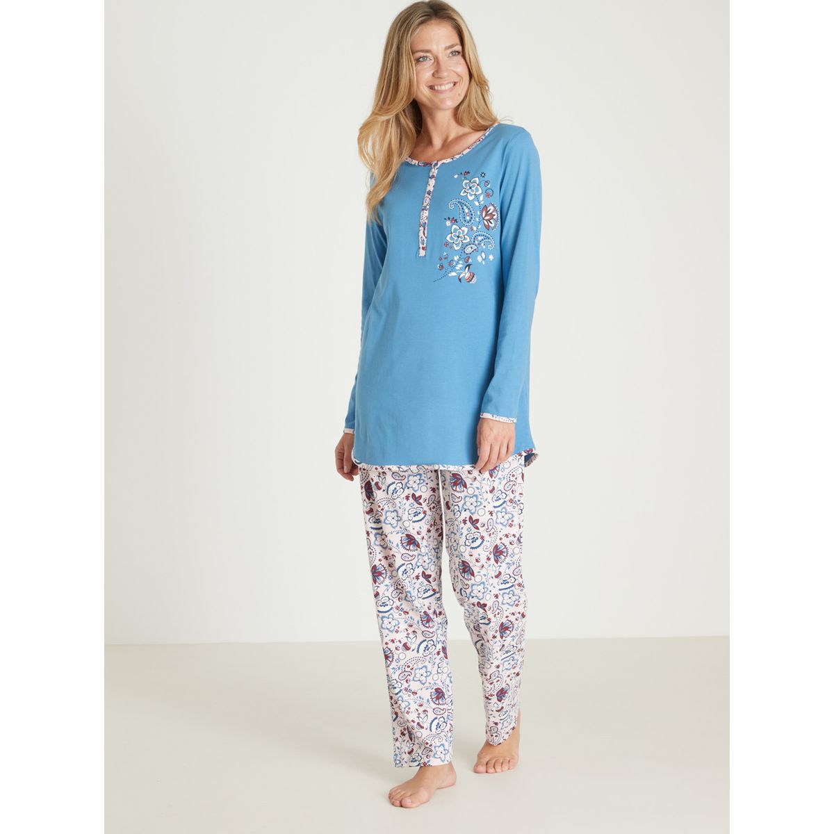 Pyjama manches longues en maille velours - Daxon - Femme
