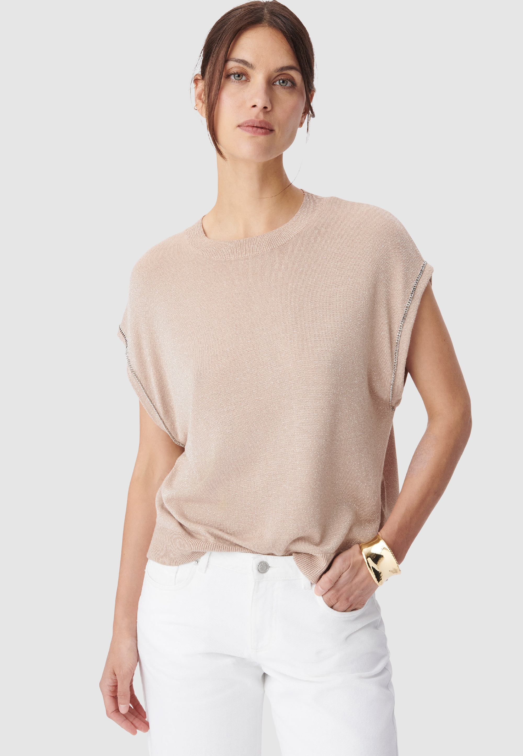 Pull sans manches fil textile détails chainettes, IKKS