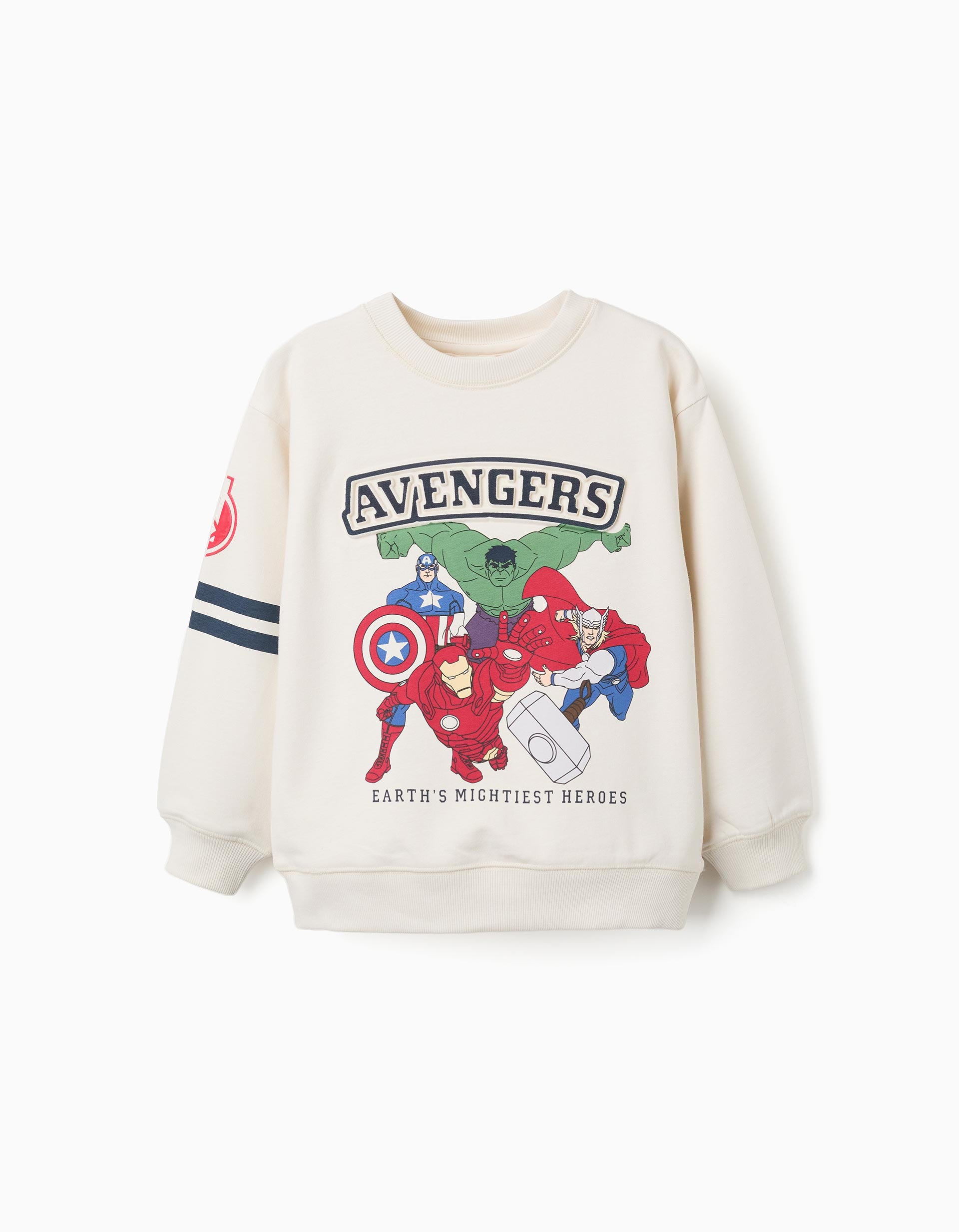 Sweat en coton peigné avec imprimé en relief Avengers, ZIPPY
