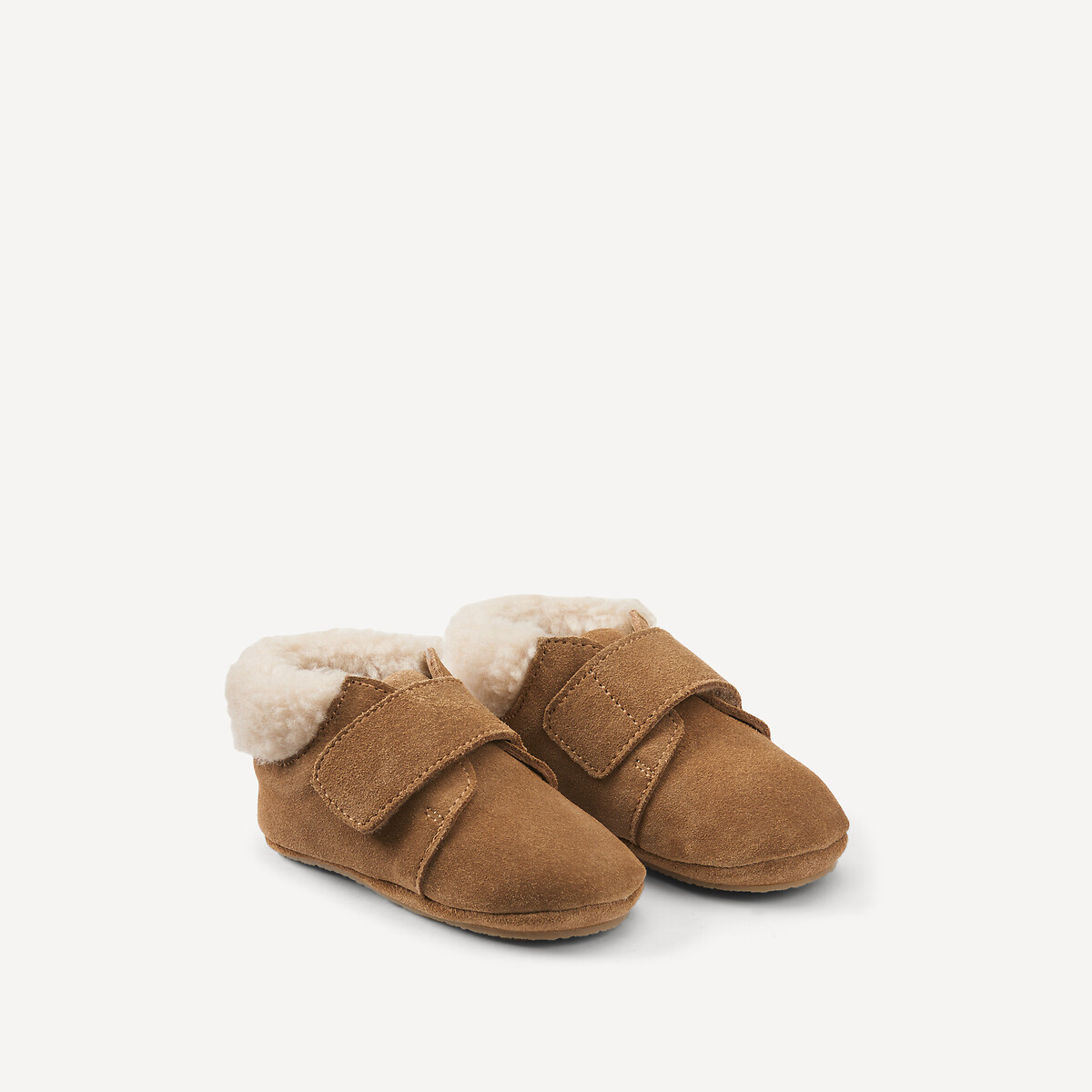 Kids Suede Slippers with Sherpa, LA REDOUTE COLLECTIONS
