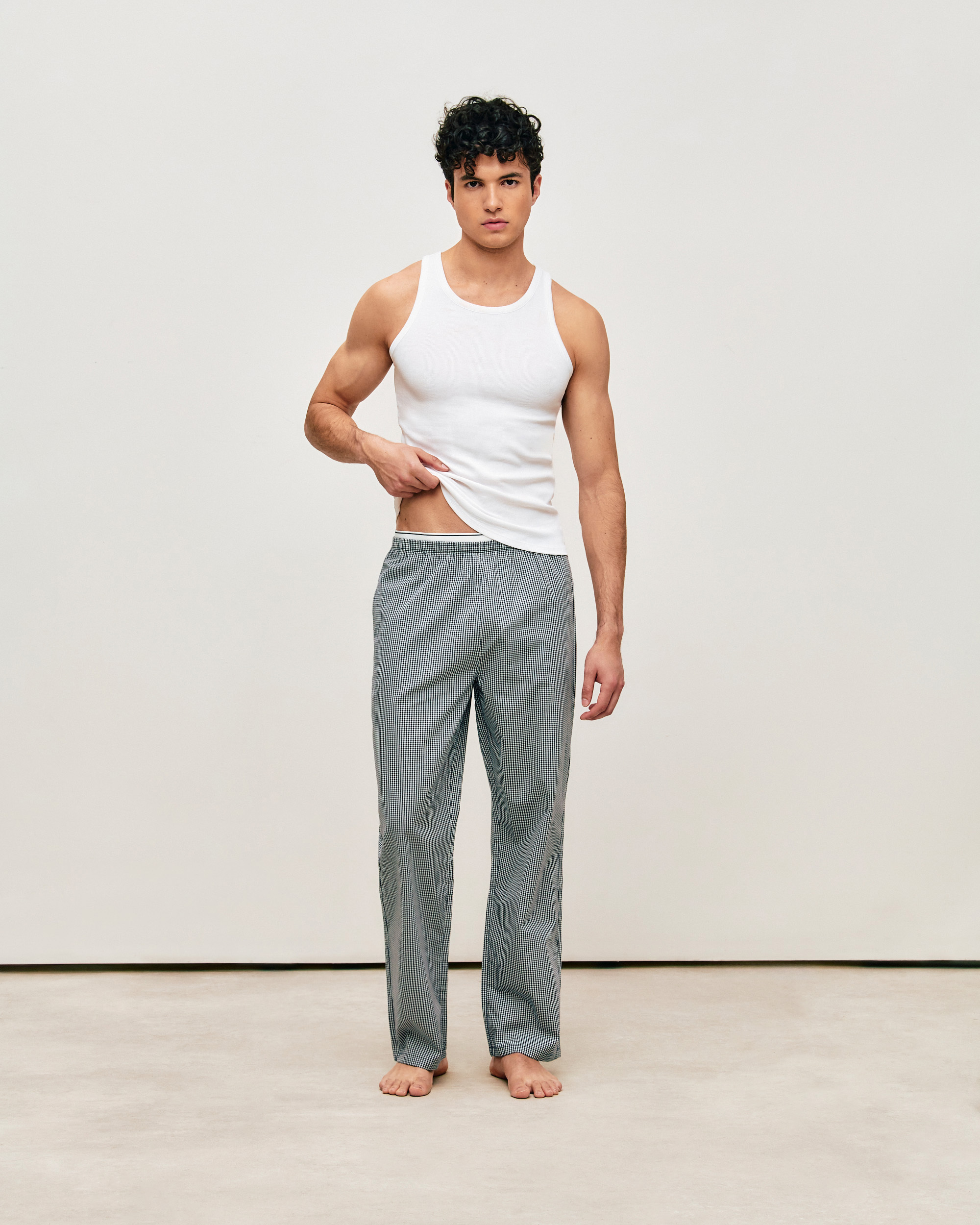 Pantalon en popeline à carreaux avec ceinture intégrée SQUAREPOPIZBIZ, UNDIZ