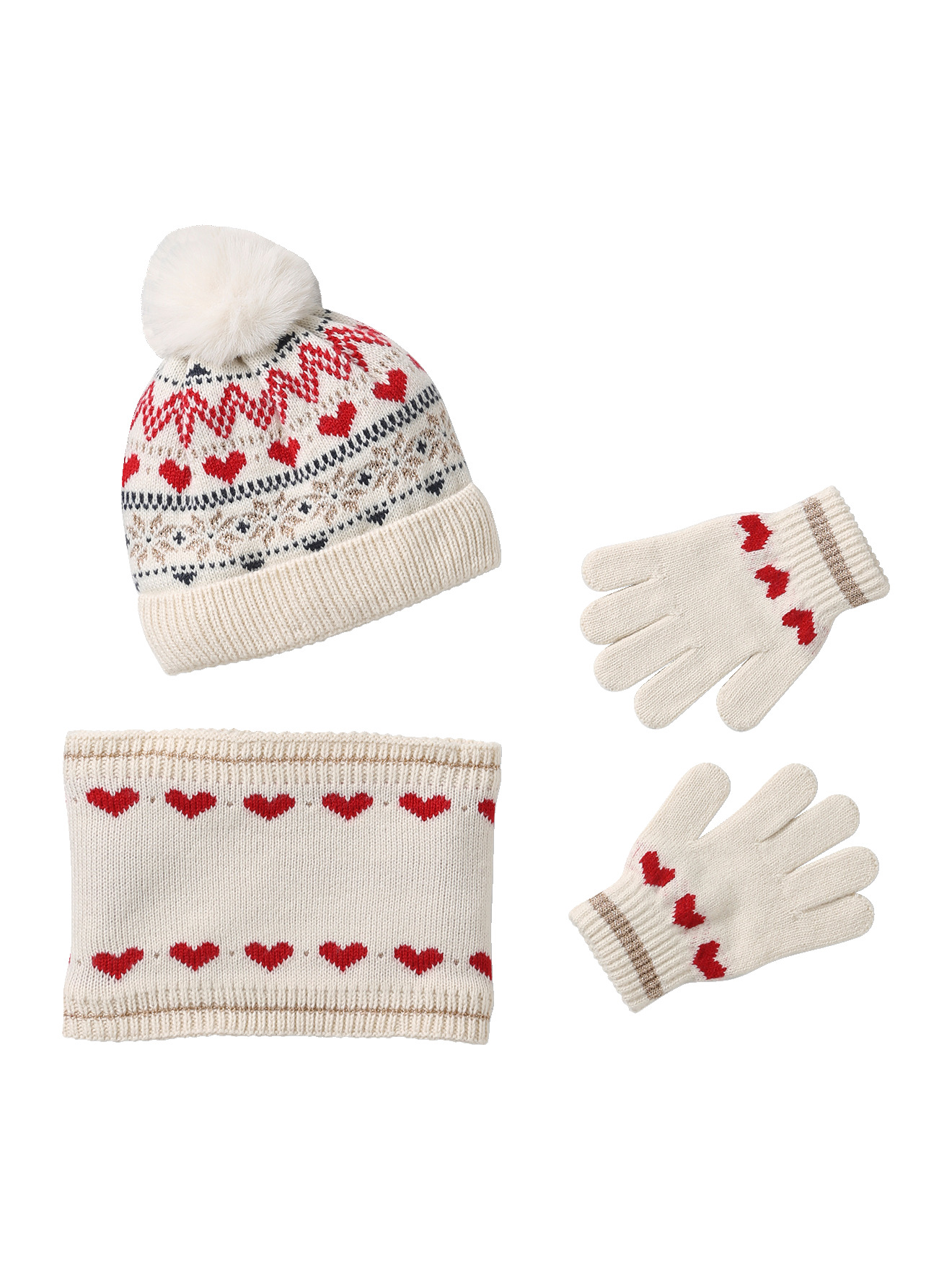 Ensemble bonnet, snood et moufles, VERTBAUDET
