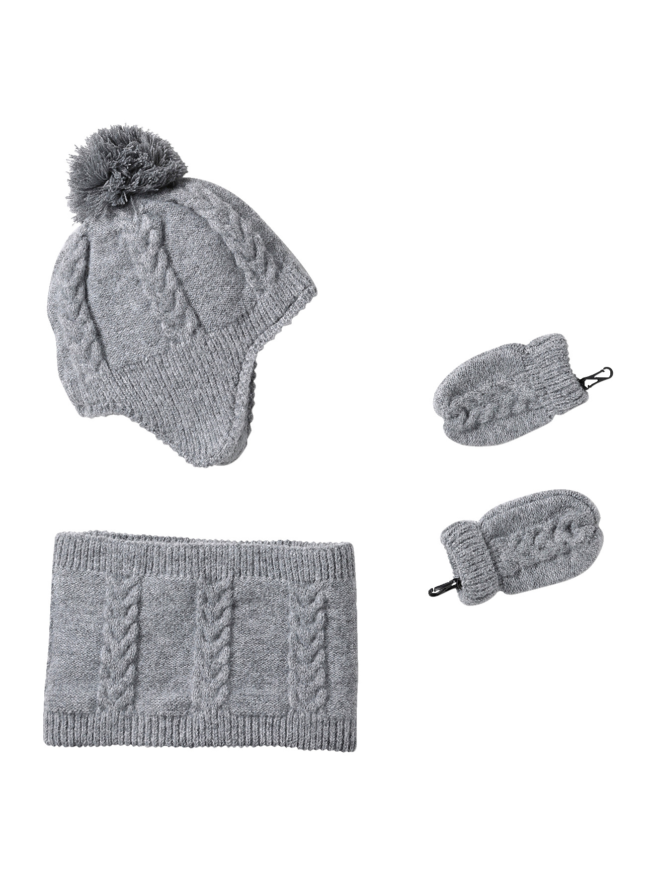 Ensemble bonnet, snood et moufles, VERTBAUDET