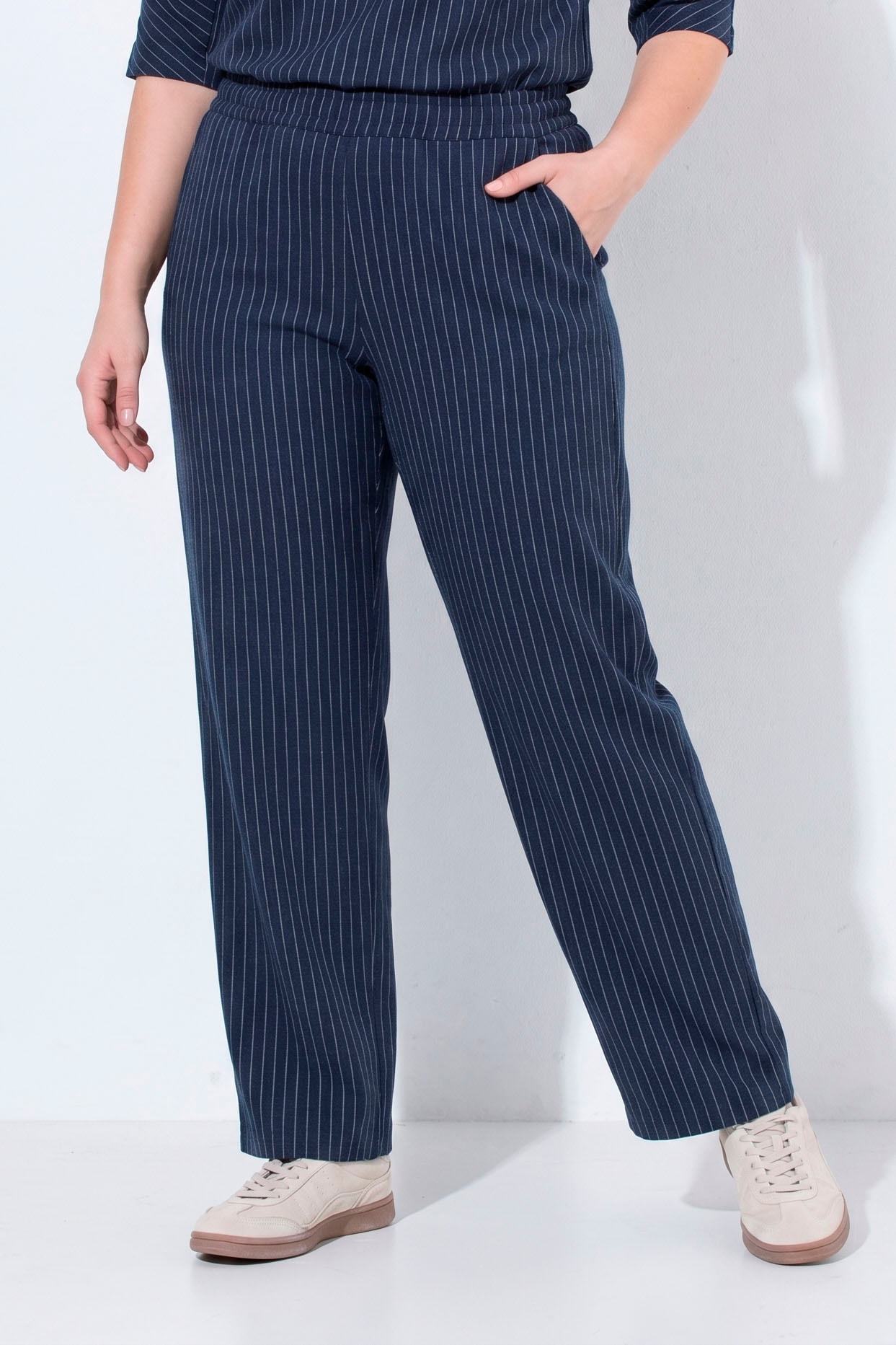 Pantalon Rose en molleton, fines rayures, ULLA POPKEN