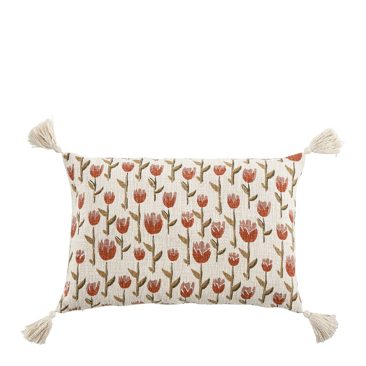 Housse de coussin polycoton 60x40, BLANC D’IVOIRE