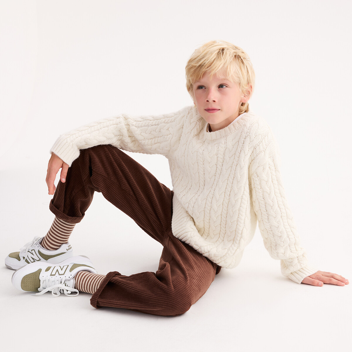 Pull col rond en grosse maille torsadée, LA REDOUTE COLLECTIONS