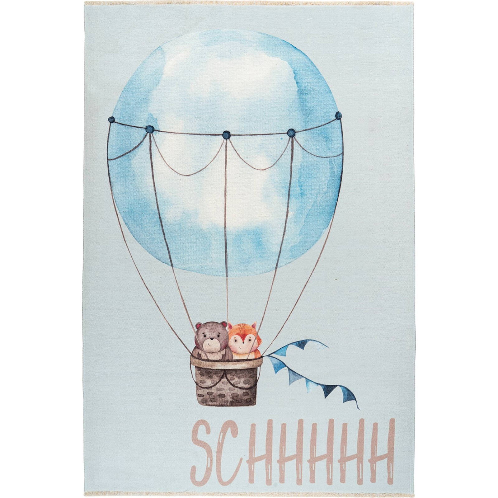 Tapis enfant en coton motif montgolfière, ARTE ESPINA