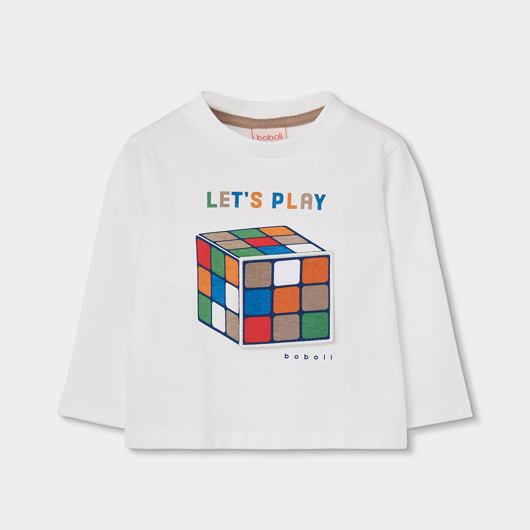 T-shirt garçon en maille imprimé Rubik Cube, BOBOLI