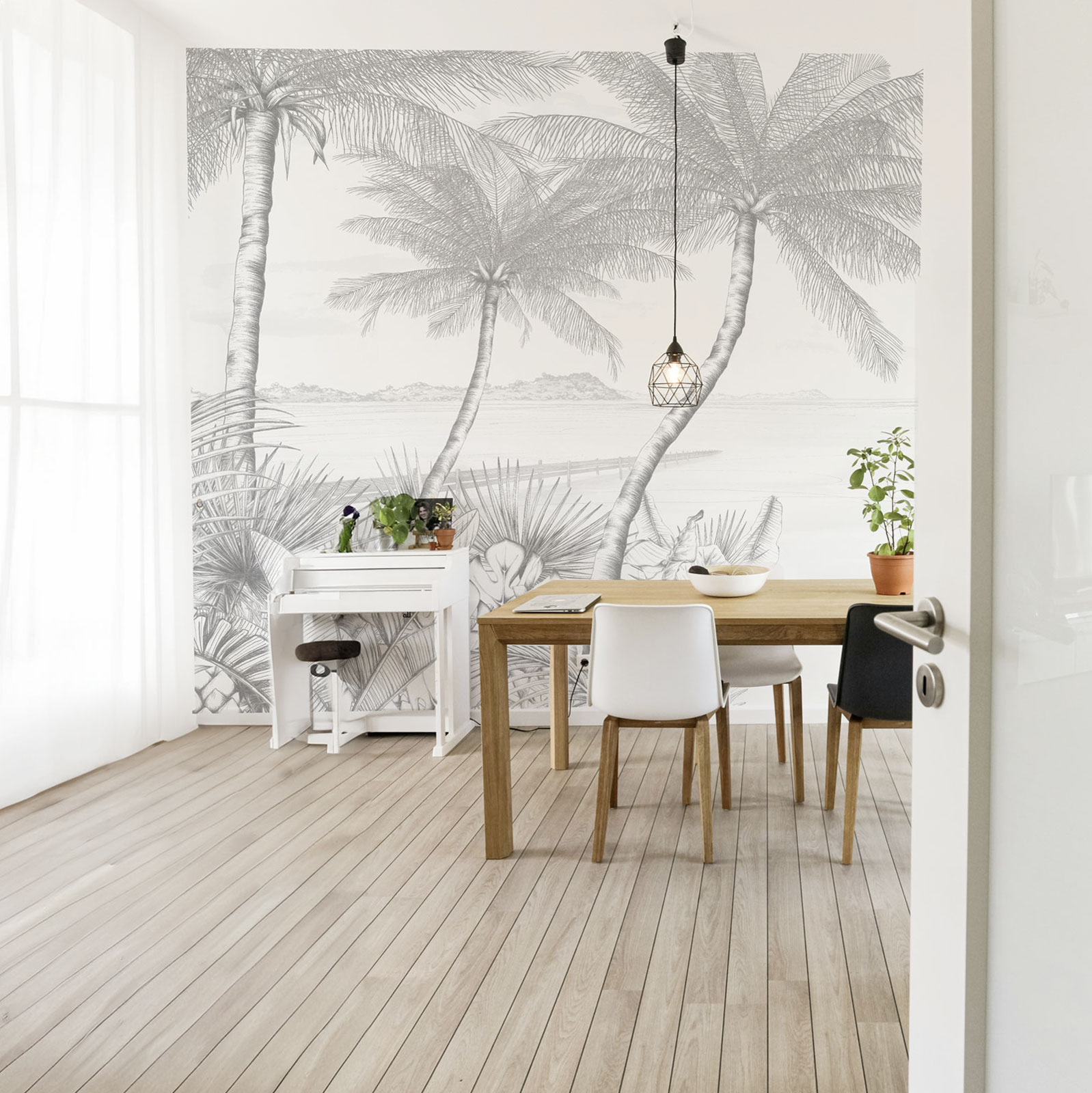 Papier peint panoramique Echappée Tropicale, Vert 225 x 250cm, ACTE DECO