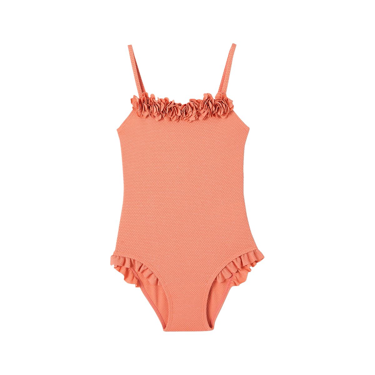 Maillot De Bain Pi Ce Scintillant Fleurs Abricot Vertbaudet La Redoute