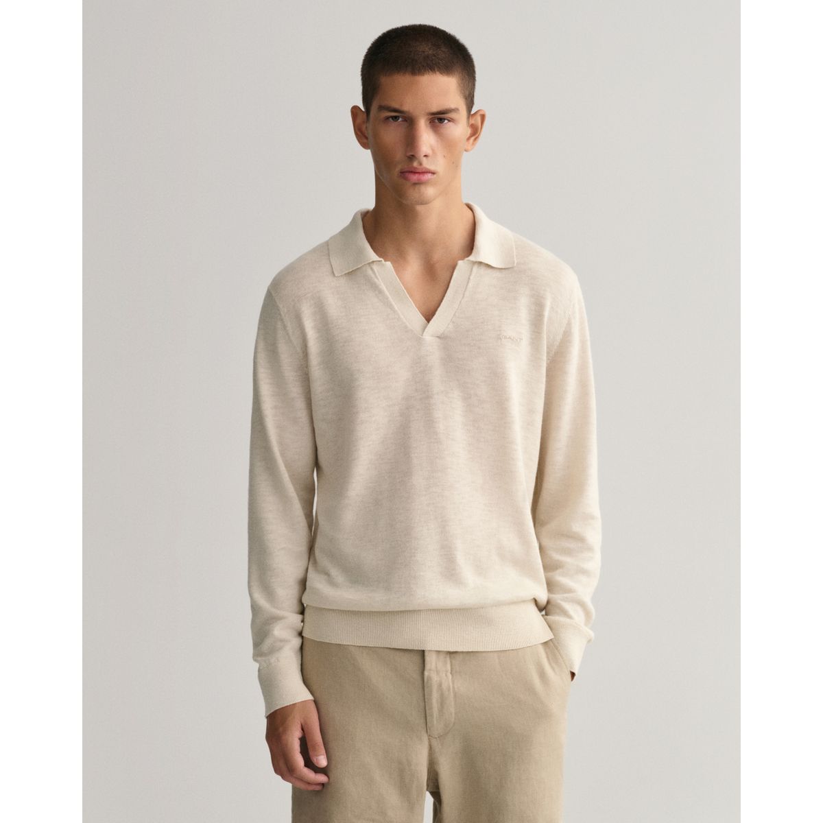 Polo hot sale homme lin