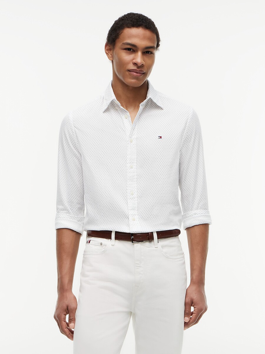Chemise manches longues en popeline, TOMMY HILFIGER