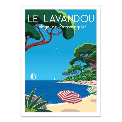 Poster d'art - Le Lavandou Plage de Pramousquier - Raphael Delerue WALL EDITIONS
