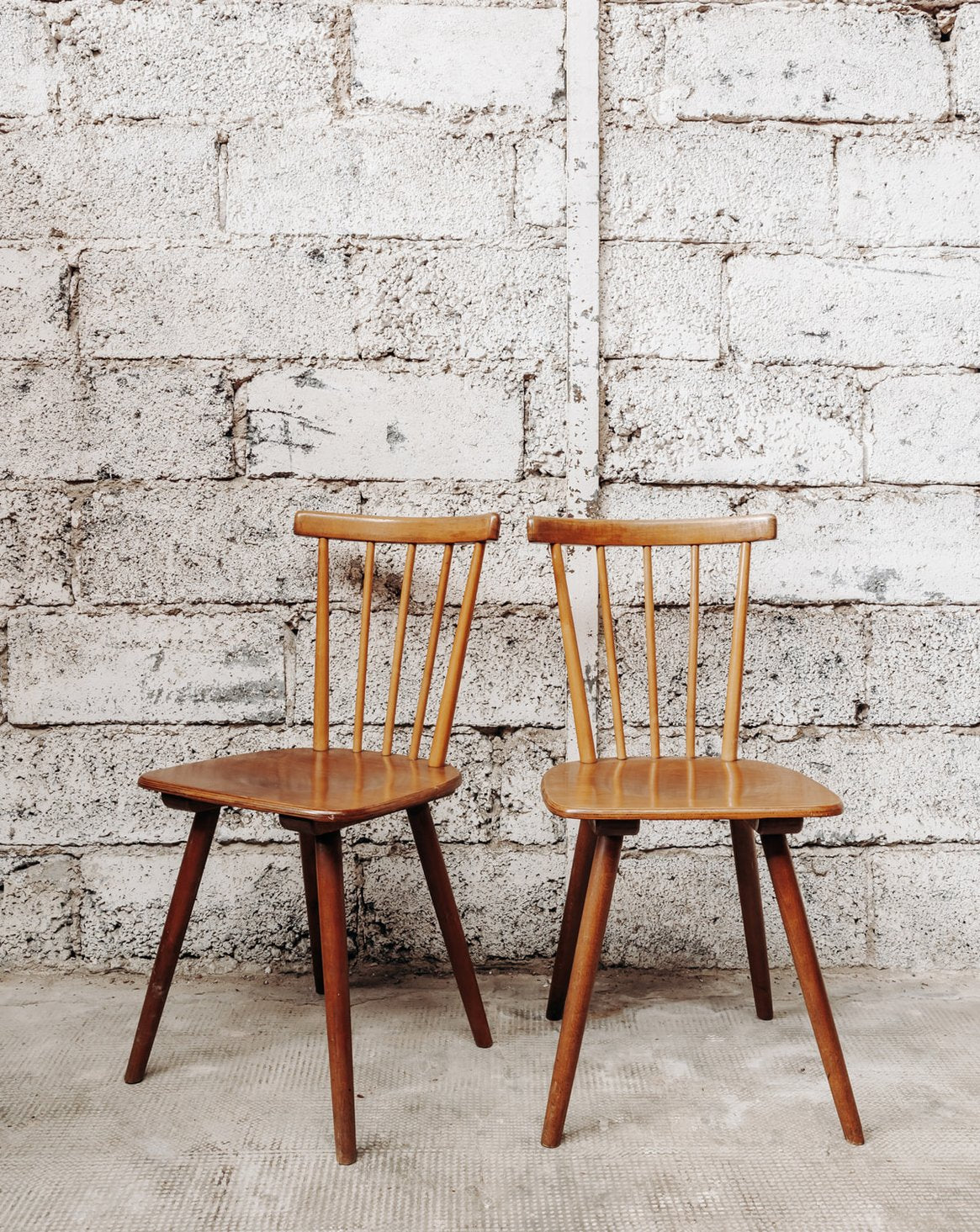 Paire de chaises en bois Alma N°344 - Bon état, DEBONGOUT