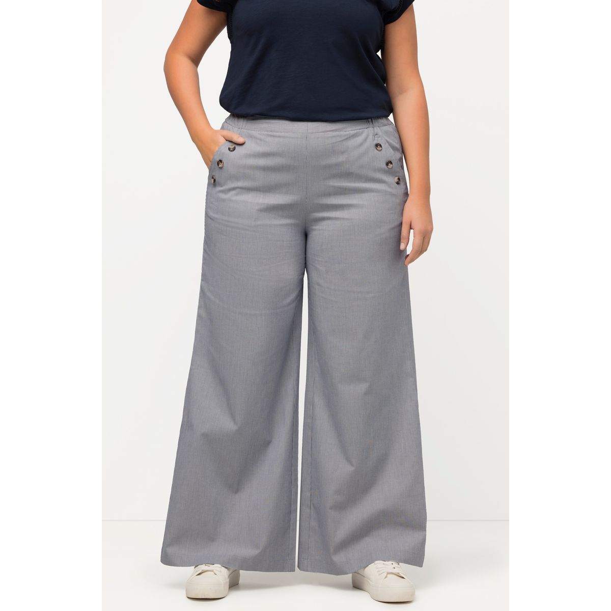 Pantalon palazzo rayures et taille